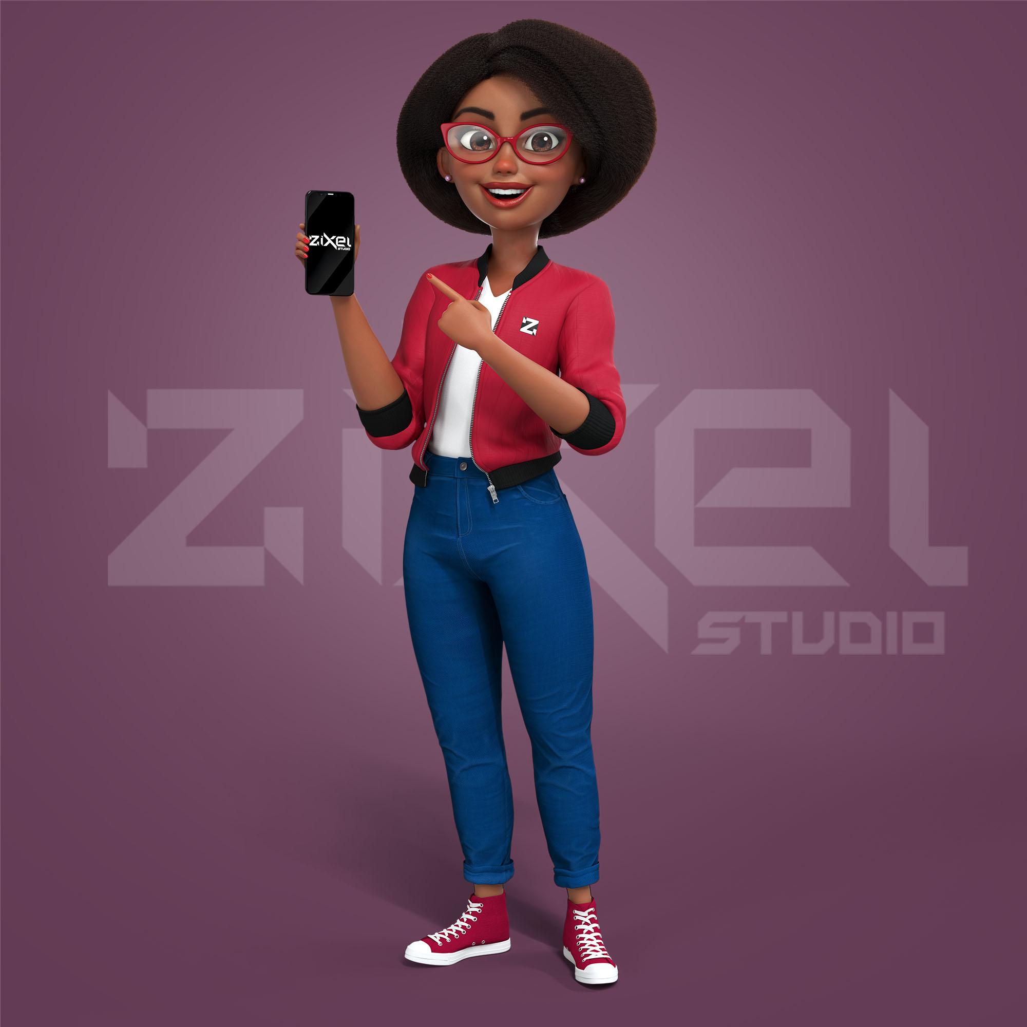 Mascote 3D personagem atendente virtual