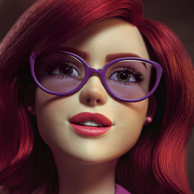 mascote 3D personagem feminina