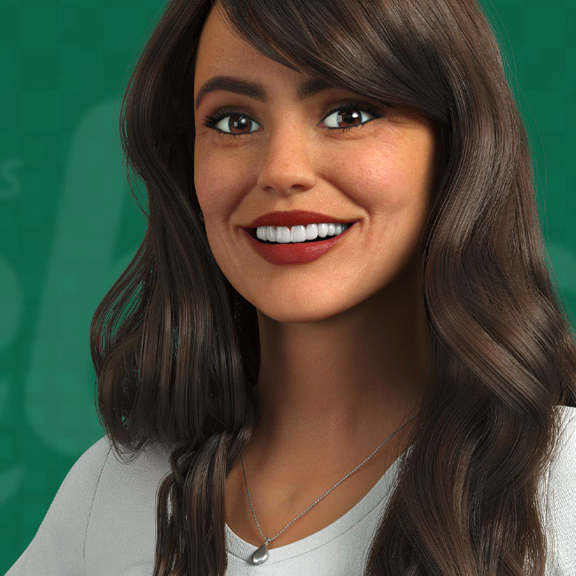 mascote 3D personagem feminina