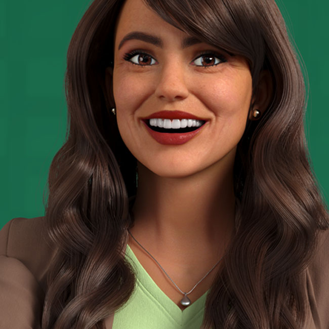 mascote 3D personagem feminina