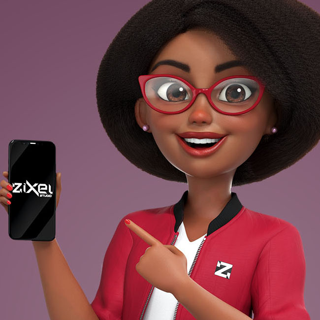 mascote 3D atendente virtual