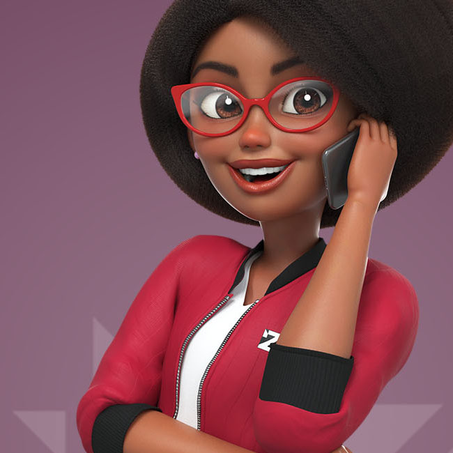 mascote 3D personagem atendente virtual
