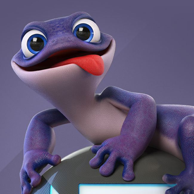 mascote 3D salamandra