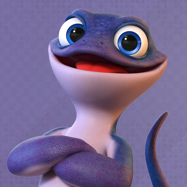 mascote 3D salamandra