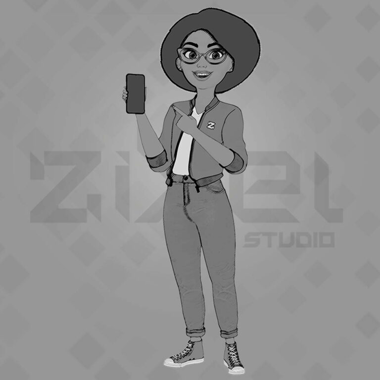mascote 3D personagem atendente virtual