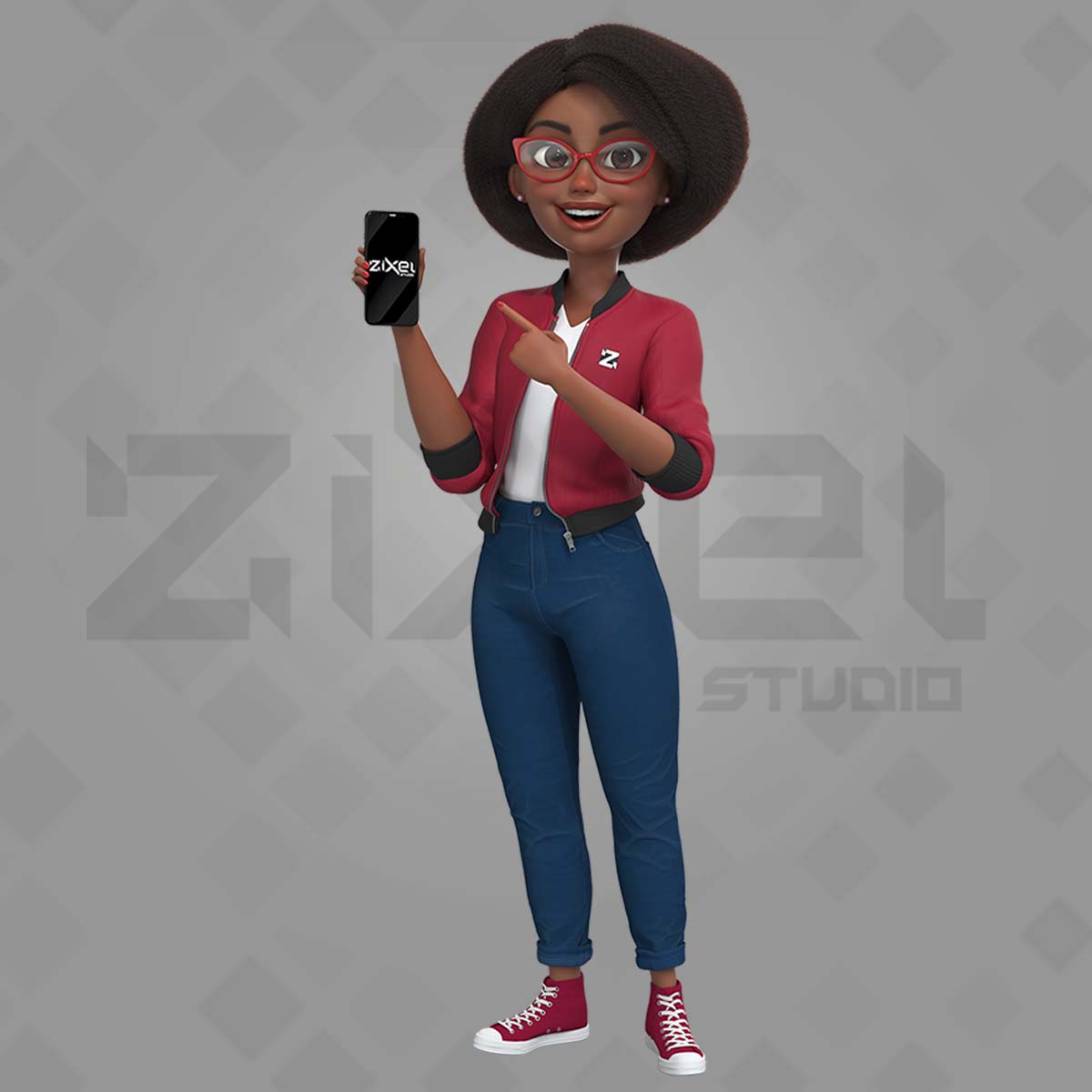 mascote 3D personagem atendente virtual